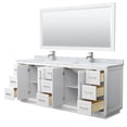 thumbnail image 3 of Wyndham Collection Miranda 84" Plywood Double Bathroom Vanity in White/Nickel, 3 of 7