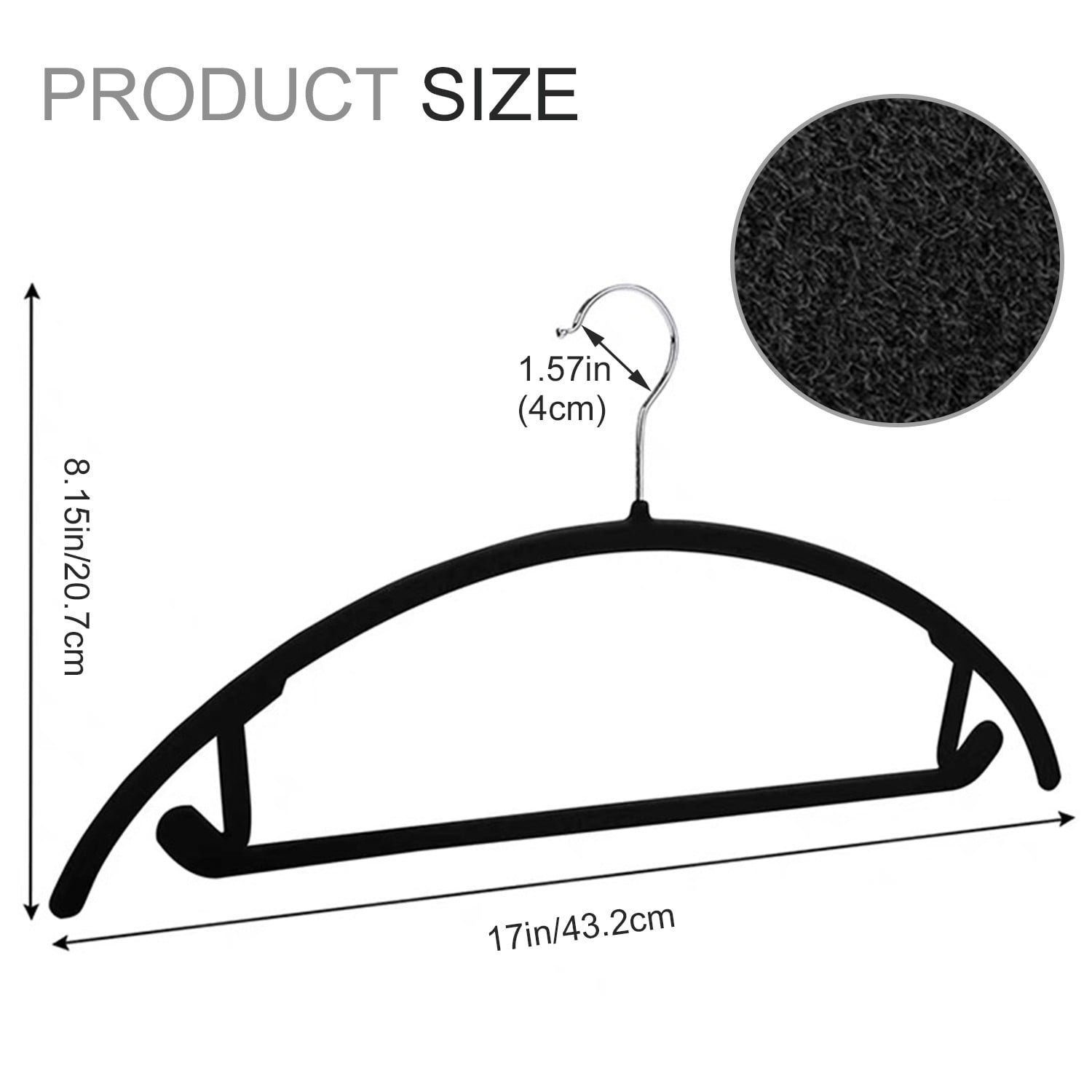 EasyPAG 50 Pack Velvet Hangers Non Slip Clothes Hangers Space Saving Black Hanger Heavy Duty Coat Hanger No Shoulder Bump Focked Hanger with 360° Swivel Hook for Closet