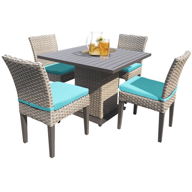 TK Classics Oasis Square Patio Dining Table with 4 Chairs in Aruba