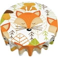 thumbnail image 6 of Fox Tablecloth Round Table Cloths 60 Inch Wrinkle Resistant Picnic Table Covers Washable Polyester for Holiday Kitchen Party Picnic -Mushroom, 6 of 6