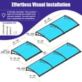 thumbnail image 3 of 40"x60" Window Awning Door Canopy with Independent Drainage Sink, Heavy Duty Grey Bracket, Clear Transparent Panel, UV Rain Snow Protection, Weather Resistant Outdoor Shelter for Porch and Patio, 3 of 14