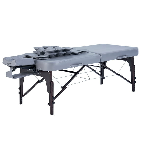 Master Massage 30” Bristol Airwave Full Body Portable Massage Table with Air Cells, Lumbar & Neck Traction, Back, Waist, Hip Leg Massage (Dove Grey)