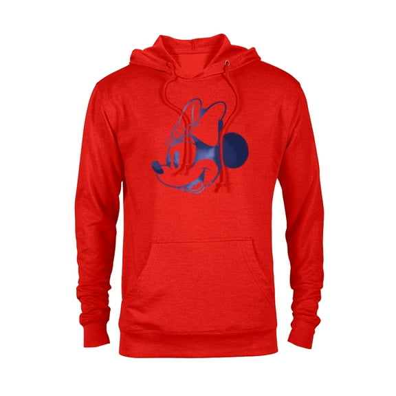 Disney Minnie Mouse Head Retro Vintage Classic - Pullover Hoodie for Adults - Customized-Red