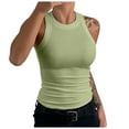 thumbnail image 1 of MIASHUI Women Tank Top Sleeveless Ribbed Basic Shirt Summer Casual Going Out Clothes,Green,L, 1 of 4