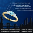 thumbnail image 2 of Gem Stone King 10K Yellow Gold Blue Apatite and Sky Blue Aquamarine Engagement Ring for Women | 1.00 Cttw | Round 5MM | Gemstone Birthstone | Size 6, 2 of 6