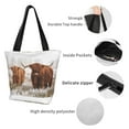 thumbnail image 4 of Salouo Yak for Shoppers Tote for Women Foldable Handbags with Big Capacity Casual One-Shoulder Shopping Bag Hobo Bags Fit for Office/Shopping/Park, 4 of 6