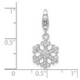 thumbnail image 2 of 925 Sterling Silver Polished Fancy Lobster Closure Cubic Zirconia Snowflake With Lobster Clasp Charm 25x11mm Pendant Nec, 2 of 2