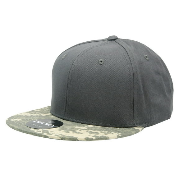 Decky 1047 6 Panel High Profile Structured Camo Snapback Hat-ACU/Dark Grey/Dark Grey