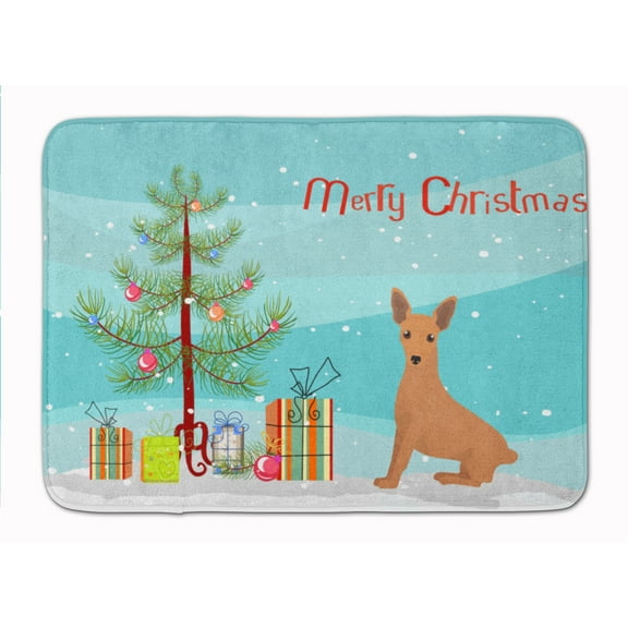 Miniature Pinscher Christmas Tree Machine Washable Memory Foam Mat