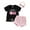 Pink, variant on Musuos Baby Girls First Birthday Shorts Sets 6M 12M 18M Black Short Sleeve Tassel Hem Tops Cow Print Shorts Headband Sets Summer Outfit