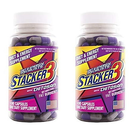 Stacker 3 Metabolizing Fat Burner with Chitosan, Capsules, 100-Count Bottle (Pack of