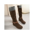 thumbnail image 4 of UKAP Women Winter Shoes Tall Riding Boots Knee High Boot Walking Fashion Light Brown 6, 4 of 7