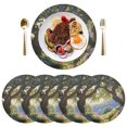 thumbnail image 4 of Round Grid Placemat ,One Sizex1, Round Placemat, PVC Plate Mat，15.4 Inch Non-Slip and Heat Resistant, Table Placemat, Dining Room Placemat Beautiful Summer Tree, 4 of 7