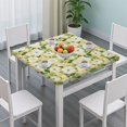 thumbnail image 3 of Square Tablecloth with Elastic Edges 34 * 34 Inch Pioneer Waterproof Painted Floral Lemon Table Cover Washable Indoor and Outdoor for Party Kitchen Dinner Banquet Patio Picnic, 3 of 6