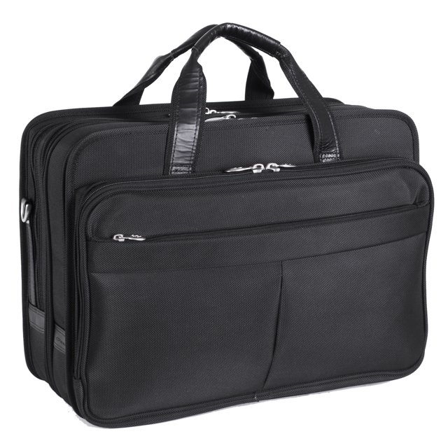 McKleinUSA WALTON 73985 Maletín negro extensible de doble compartimento para portátil con funda extraíble McKlein 73985