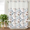 thumbnail image 3 of Sea Coral Shells Starfish No Hook Shower Curtain with Snap in Liner, Waterproof Fabric Shower Curtains, Summer Nautical Coastal Watercolor Shower Curtain Set Top See Through for Bathroom 48"x72", 3 of 8