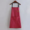 thumbnail image 1 of Premium Unisex Soft PU Leather Waist Apron - Waterproof & Oil-Resistant, Fashionable Design for Kitchen Cooking, Chef Work, and Daily Use with Storage Function, Red Color, 1 of 6