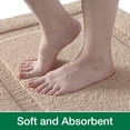 thumbnail image 5 of FRABE Bathroom Rug, Ultra Soft Plush Quick-Dry Microfiber Mat with Recessed Border Design, Non-Slip Rubber Backing and Machine Washable for Tub and Sink, Beige 24"x36", 5 of 12