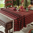 thumbnail image 4 of YOTQUSKI Plaid Fabric Tablecloth, 40 x 56 Inch Rectangle Tablecloths, Fade Resistant Red Christmas Tablecloths, Holiday Table Cover for Dining Room, Party Decor, Xmas Dinner, 4 of 5