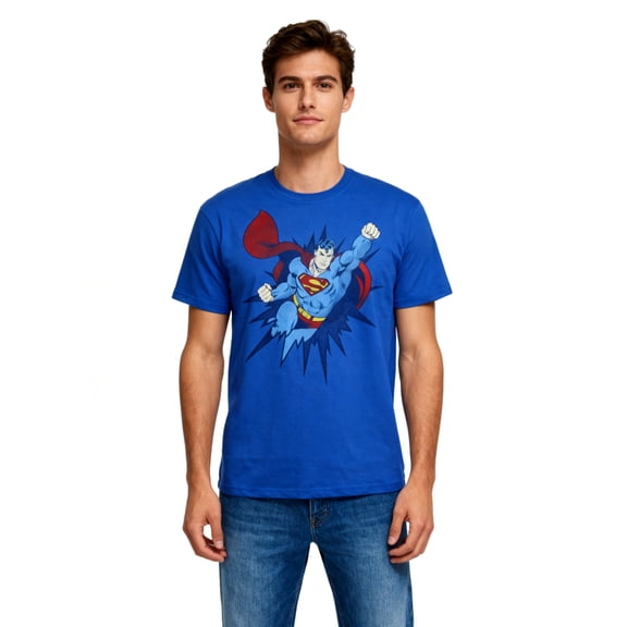 DC Comics Superman Men's Blue T-shirt Size Large