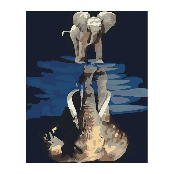Kit Pintar Cuadro de Elefante Por Numero Oleo Pintura 40x50cm