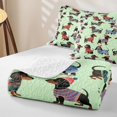 thumbnail image 4 of Homewish Kawaii Dachshund Dog Twin Quilt Set,Lovely Pet Twin Coverlet Set,Green,2-Piece, 4 of 7