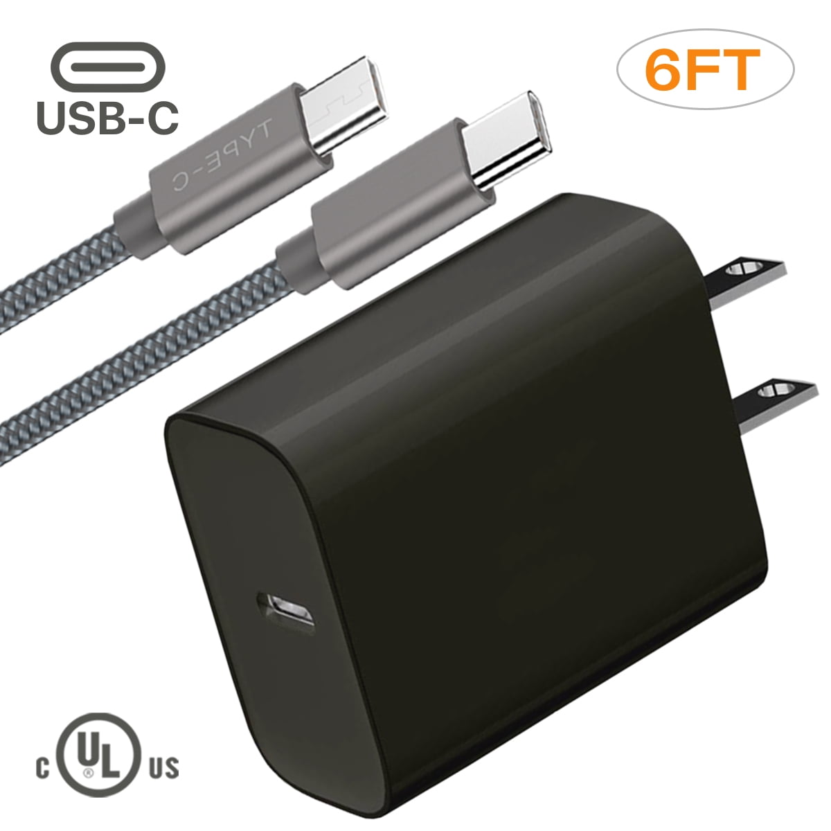 Pantom 18W USB C Type-C Wall Charger and Fast Charging Cable Compatible with iPhone 11/11 Pro/11 Pro Max/X/XS/XS Max/XR/8/8 Plus/7/7 Plus/6s/6s Plus/5/SE iPad Air/Mini/iPod