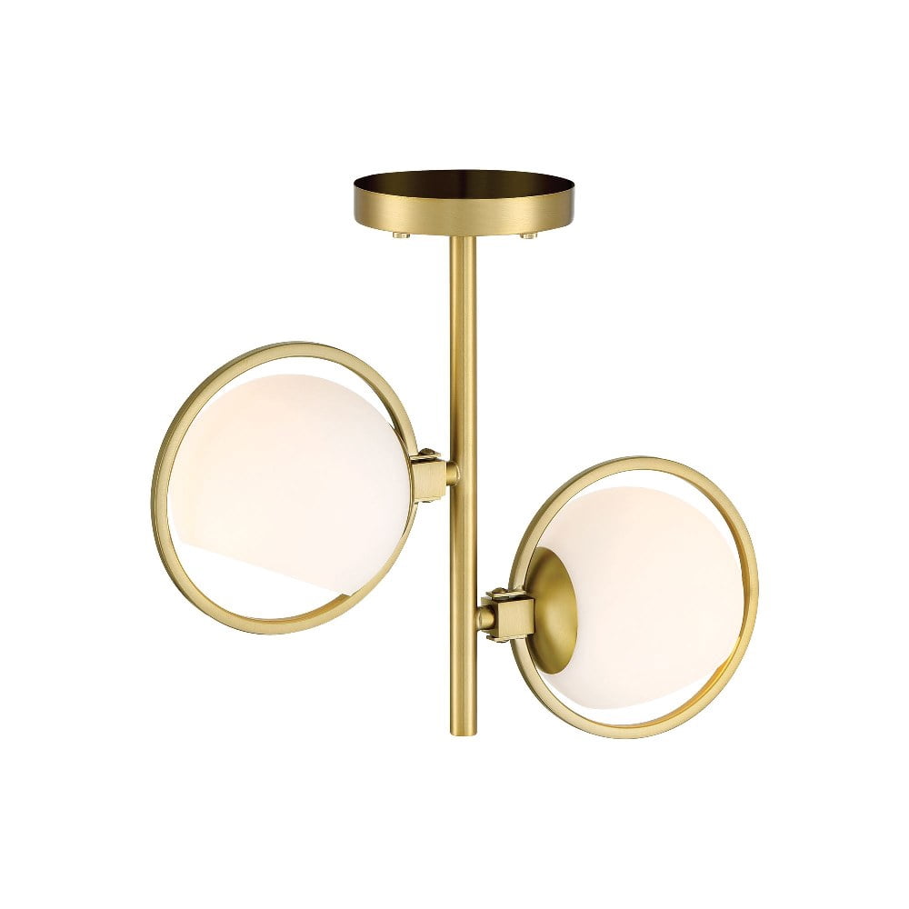 Designers Fountain Teatro 14.75 inch 2-Light Brushed Gold Modern Semi Flush Mount Ceiling Light, D296C-SF-BG