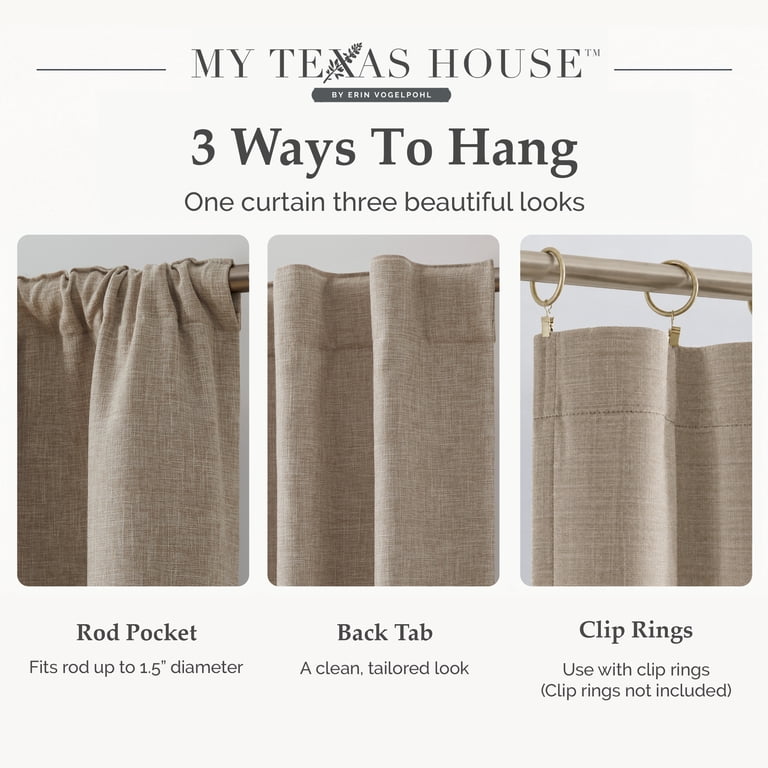 My Texas House White Pepper Blackout Curtain Panel 52x84 photo 8