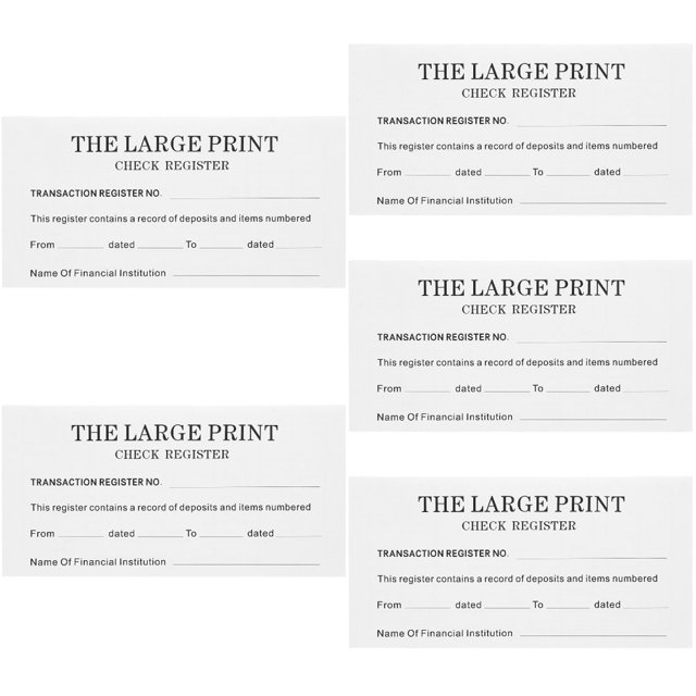 HLONK 5pcs 1 Book of Check Register Bank Accounts Balance Checkbook Register Financial Accessory
