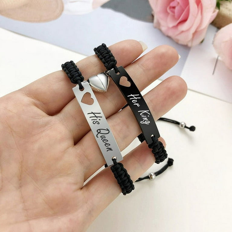 Personalized Engraved His And Her Couples Bracelets - Walmart.com