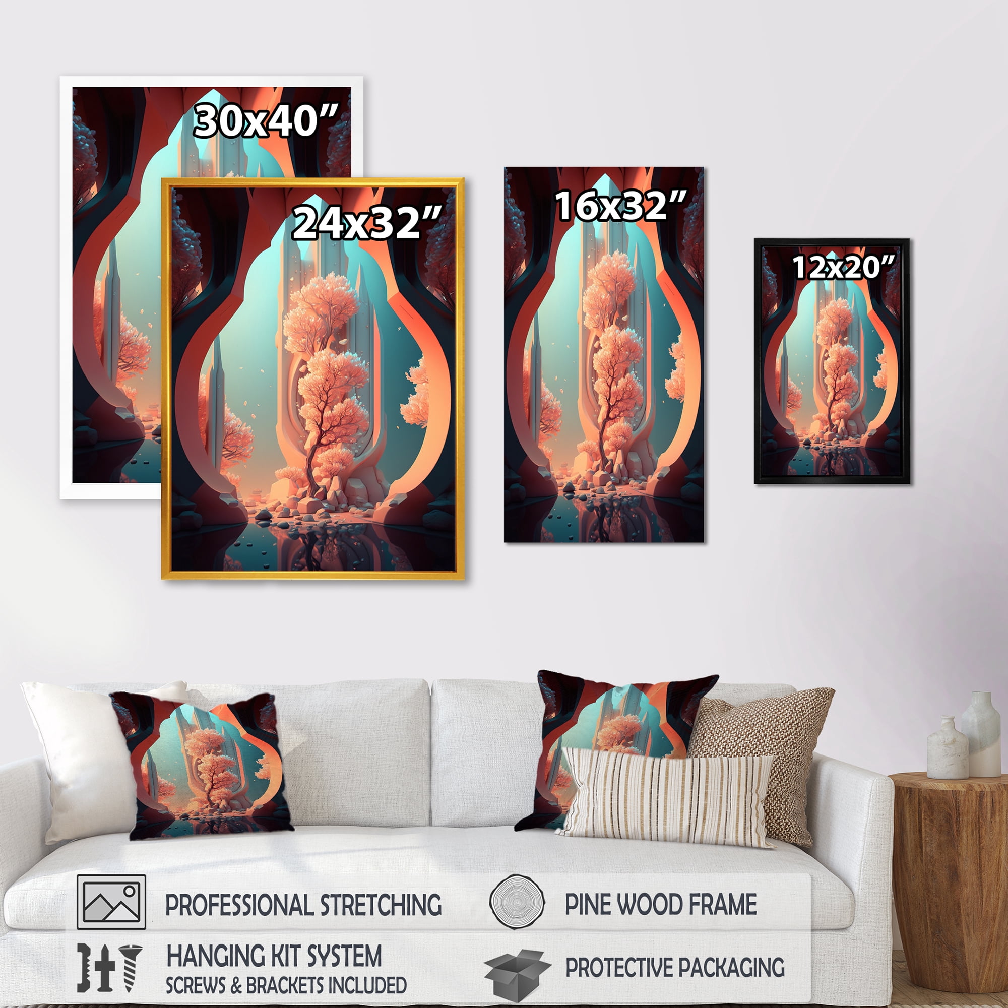 Designart Futuristic Architectural Building II Canvas Wall Art