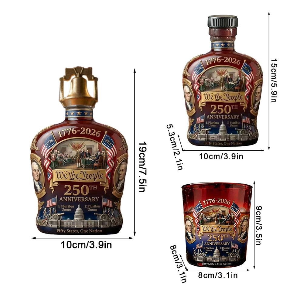 U.S. 250th Anniversary Commemorative Whiskey Bottle, 250 Anniversary Whiskey Bottle, 250th Anniversarys Personal Reserve, Father's Day Patriotic Giftfor Liquor Scotch Bourbon or Wine