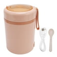 thumbnail image 2 of Electric Lunch Box Food Heater, 60 Constant Temp Heated Lunch Box, 600ml Leakproof Stainless Steel Insulated Food Jar with Spoon, Portable Food Warmer for Car Truck Office, 2 of 7