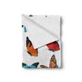 thumbnail image 2 of Animal Soft Flannel Fleece Throw Blanket, Colorful Butterflies Flying Composition Summertime Seasonal Animals Print, Cozy Plush for Indoor and Outdoor Use, 60" x 80", Multicolor, by Ambesonne, 2 of 6