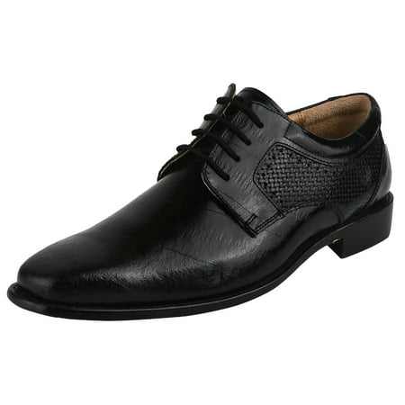 LIBERTYZENO Mens Classic Eel Print Genuine Leather Formal Oxford Shoes  Black
