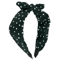 Unique Bargains 1 Pcs Bowknot Headband with Bunny Ears Hairband for Women 2.17 Inch Green