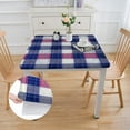 thumbnail image 2 of HAOXIT  Deluxe Elastic Edged Flannel Backed Vinyl Fitted Table Cover - Gingham Pattern- Fits Square Tables white, 2 of 7