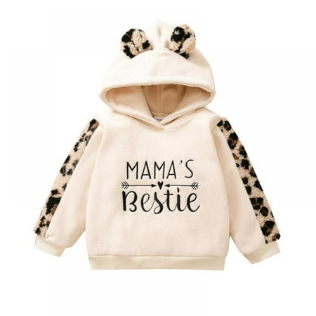 

Little Girl Mama s Bestie Print Hoodie Sweater Long Sleeve Sweatshirts Pullover Top Casual Fall Spring Winter Outfits