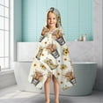thumbnail image 6 of Beige Highland Cow Bucket Boot Flower Pattern Hooded Bath Towel，50"x30" for Ages 3 To 12 Kids, Quick Dry Lightweight Soft Microfiber Hood Beach Towel Cover Up for Kids, 6 of 7