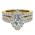 thumbnail image 4 of Marquise Cut Diamond Halo Wedding Ring Set w/ Enhancer Bands 1.55 CT 18K Gold (G,VS), 4 of 5