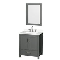 Wyndham Collection Wcs141430s-Qtz-Us3m24 Sheffield 30" Free Standing Single Basin Vanity