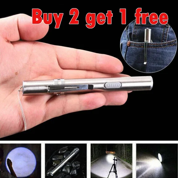 10000Lumens Portable Super Bright Led Usb Rechargeable Pen Pocket Torch Lamp Us