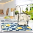 thumbnail image 5 of Yayeee Dish Drying Mat for Kitchen Counter 16"x18" Microfiber Absorbent Pad, Retro Plaid Lemon, 5 of 7