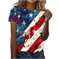 thumbnail image 2 of Weiqiqre T Shirts for Women American Flag Shirt for Women Firework Fourth of July T Shirt Patriotic Graphic Tee USA Flag Short Sleeve Tops, 2 of 5