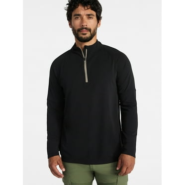 Ozark Trail Men's and Big Men's Textured Quarter Zip Pullover, Sizes S-3XL