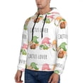 thumbnail image 2 of KLL Cactus Gnome Print Mens Hoodie Long Sleeve Casual Pullover Hooded Sweatshirt Fashion Drawstring Hoodies with Pocket-Large, 2 of 6