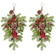 thumbnail image 2 of Christmas Rattan Upside Down Tree Wall Hanging Door Hanging Restaurant Decoration, 2 of 9