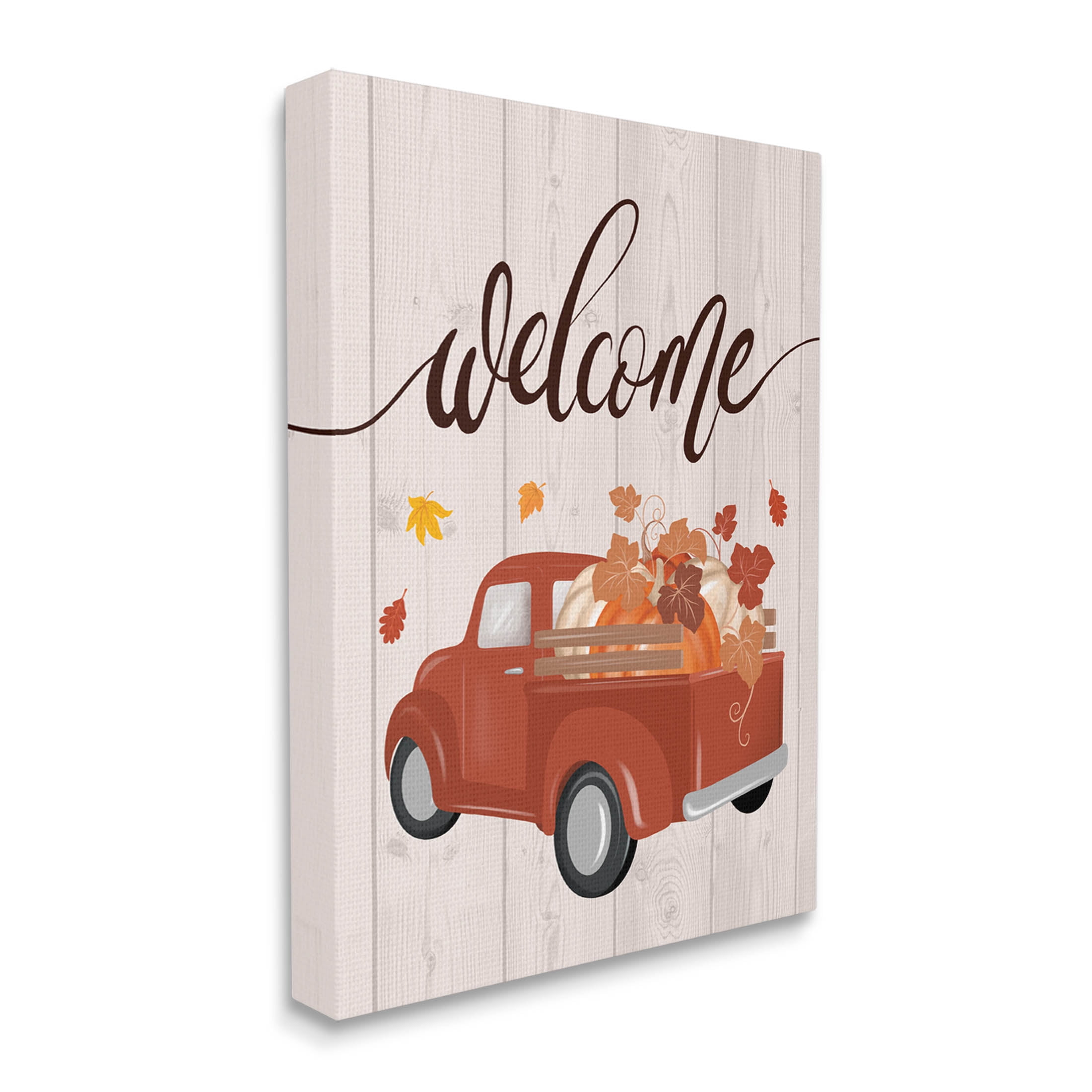 Country Pumpkin Harvest Welcome Holiday Graphic Art Gallery Wrapped Canvas Print Wall Art