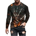thumbnail image 2 of Nmnitkp Long Sleeve Shirts for Men Fashion Casual Mens Sweatshirt Halloween Print Sports Round-Neck Blouses High-Quality Fabric Shirts Black,XL, 2 of 5